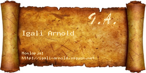 Igali Arnold névjegykártya